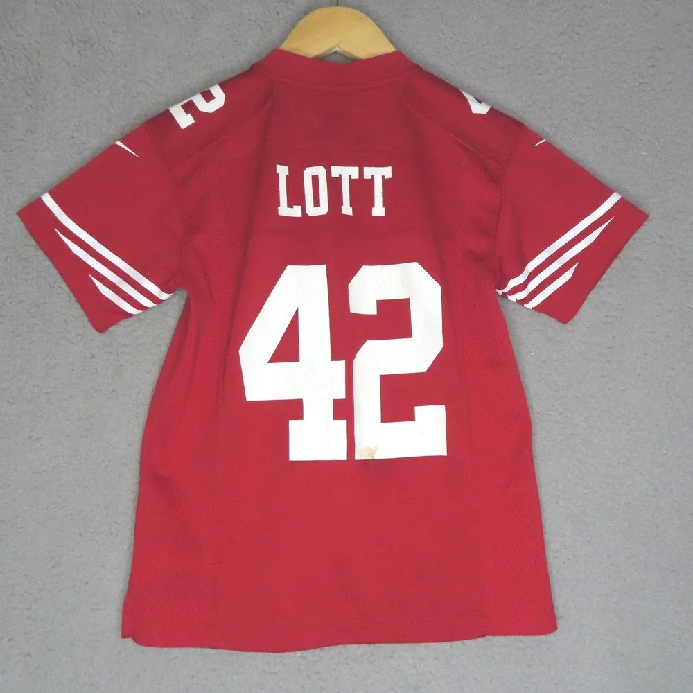 Nike San Francisco 49ers Ronnie Lott 42 Jersey Youth Small‎ Red Football NFL